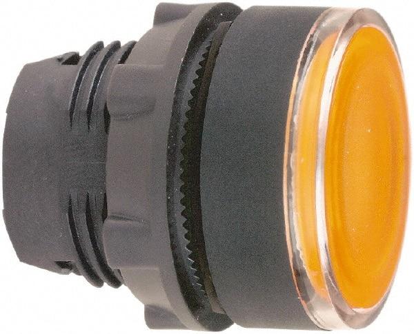 Schneider Electric - 22mm Mount Hole, Flush, Pushbutton Switch Only - Round, Yellow Pushbutton, Illuminated, Momentary (MO) - All Tool & Supply