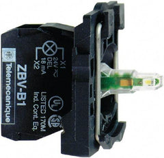 Schneider Electric - 110-120 V Green Lens LED Indicating Light - Screw Clamp Connector, Vibration Resistant - All Tool & Supply