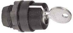 Schneider Electric - 22mm Mount Hole, 3 Position, Key Operated, Selector Switch Only - Black, Momentary (MO), Shock, Vibration and Water Resistant - All Tool & Supply