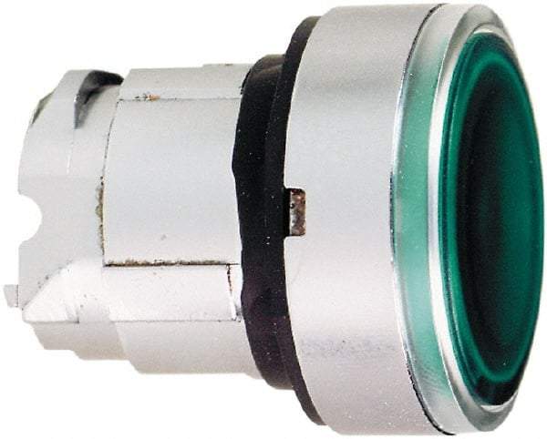 Schneider Electric - 22mm Mount Hole, Flush, Pushbutton Switch Only - Round, Green Pushbutton, Nonilluminated, Momentary (MO) - All Tool & Supply