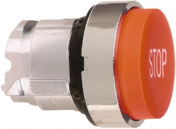 Schneider Electric - 22mm Mount Hole, Extended Straight, Pushbutton Switch Only - Round, Red Pushbutton, Nonilluminated, Momentary (MO) - All Tool & Supply