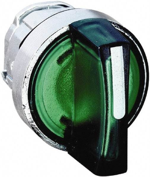 Schneider Electric - 22mm Mount Hole, 2 Position, Handle Operated, Selector Switch - Green, Maintained (MA), Illuminated, Shock, Vibration and Water Resistant - All Tool & Supply