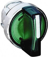 Schneider Electric - 22mm Mount Hole, 3 Position, Handle Operated, Selector Switch - Green, Maintained (MA), Illuminated, Shock, Vibration and Water Resistant - All Tool & Supply