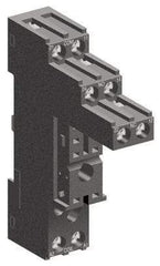 Schneider Electric - 250 VAC, 12 Amp, Flat Relay Socket - DIN Rail Mount, Panel Mount, IP20, Box Lug Separate Terminal - All Tool & Supply