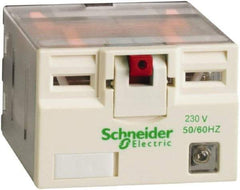 Schneider Electric - 3,750 VA Power Rating, Electromechanical Plug-in General Purpose Relay - 15 Amp at 250 VAC & 28 VDC, 4CO, 230 VAC - All Tool & Supply