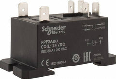 Schneider Electric - 7,500 VA Power Rating, Electromechanical Plug-in General Purpose Relay - 20 Amp at 28 VDC, 25 at 28 VDC, 30 at 250/277 VAC, 2NO, 24 VDC - All Tool & Supply