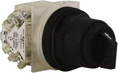 Schneider Electric - 30mm Mount Hole, 3 Position, Knob and Pushbutton Operated, Selector Switch - Black, Maintained (MA), Anticorrosive, Weatherproof, Dust and Oil Resistant - All Tool & Supply