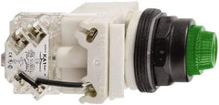 Schneider Electric - 120 V Green Lens LED Press-to-Test Indicating Light - Octagonal Lens, Screw Clamp Connector, Vibration Resistant - All Tool & Supply