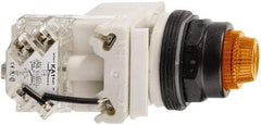 Schneider Electric - 120 V Orange Lens LED Press-to-Test Indicating Light - Octagonal Lens, Screw Clamp Connector, Vibration Resistant - All Tool & Supply