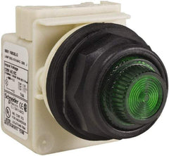 Schneider Electric - 120 V Green Lens LED Indicating Light - Round Lens, Screw Clamp Connector, Corrosion Resistant, Dust Resistant, Oil Resistant - All Tool & Supply