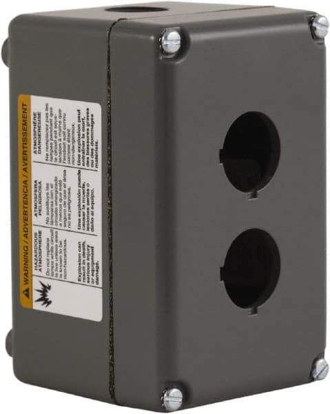 Schneider Electric - 2 Hole, 30mm Hole Diameter, Aluminum Pushbutton Switch Enclosure - 1, 3, 4, 6, 12, 13 NEMA Rated - All Tool & Supply