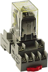 Square D - 14 Pins, 300 VAC, 10 Amp, Spade Relay Socket - DIN Rail Mount, Panel Mount, Screw Clamp Terminal - All Tool & Supply