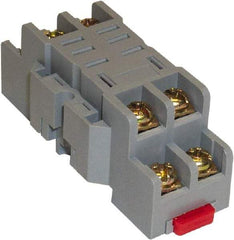 Square D - 8 Pins, 300 VAC, 10 Amp, Spade Relay Socket - DIN Rail Mount, Panel Mount, Screw Clamp Terminal - All Tool & Supply