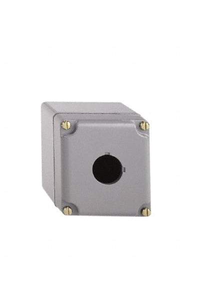 Schneider Electric - 1 Hole, 30mm Hole Diameter, Aluminum Pushbutton Switch Enclosure - 1, 3, 4, 6, 12, 13 NEMA Rated - All Tool & Supply