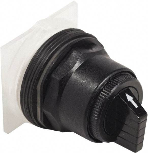 Schneider Electric - 30mm Mount Hole, 3 Position, Knob and Pushbutton Operated, Selector Switch Only - Black, Maintained (MA), without Contact Blocks, Anticorrosive, Weatherproof, Dust and Oil Resistant - All Tool & Supply