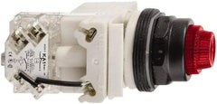 Schneider Electric - 24 V Red Lens LED Press-to-Test Indicating Light - Octagonal Lens, Screw Clamp Connector, Vibration Resistant - All Tool & Supply