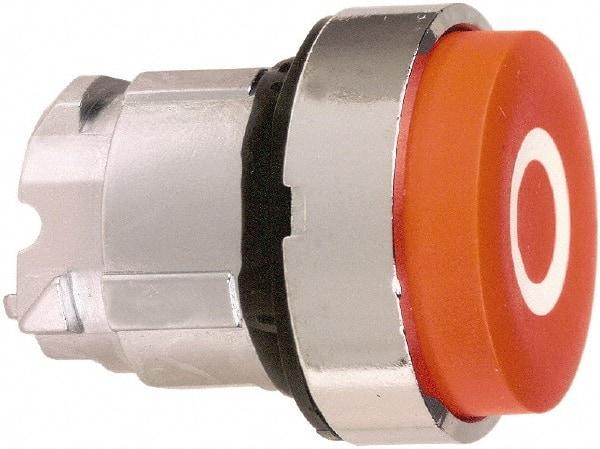 Schneider Electric - 22mm Mount Hole, Extended Straight, Pushbutton Switch Only - Round, Red Pushbutton, Nonilluminated, Momentary (MO) - All Tool & Supply