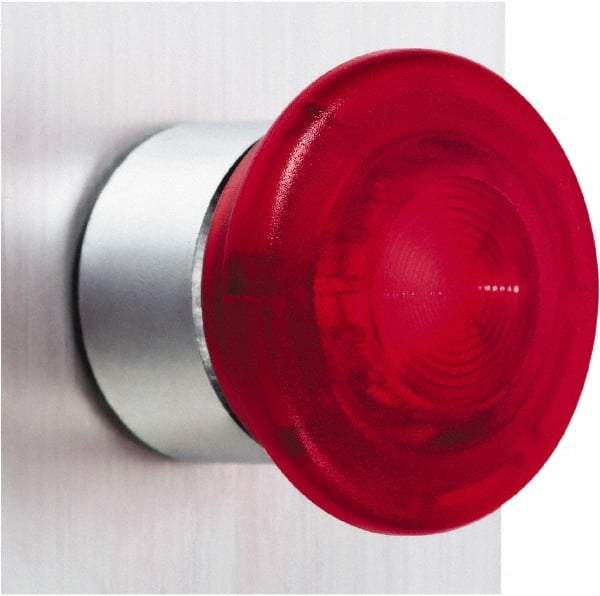 Schneider Electric - 22mm Mount Hole, Extended Mushroom Head, Pushbutton Switch Only - Round, Red Pushbutton, Illuminated, Maintained (MA) - All Tool & Supply