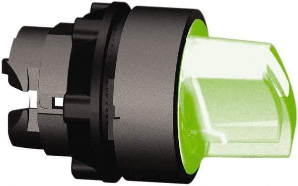 Schneider Electric - 22mm Mount Hole, 3 Position, Handle Operated, Selector Switch Only - Green, Momentary (MO), Illuminated, Shock, Vibration and Water Resistant - All Tool & Supply