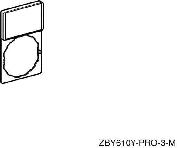 Schneider Electric - Rectangular, Legend Plate - Blank - White and Yellow Background, 22mm Hole Diameter, 30mm Wide x 50mm High - All Tool & Supply