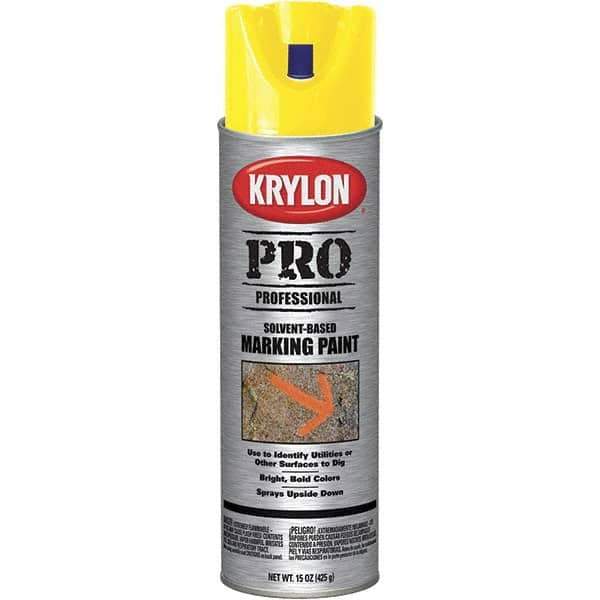 Krylon - 15 fl oz Yellow Marking Paint - Solvent Base Formula - All Tool & Supply