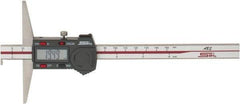 SPI - 0mm to 150mm ABS Plastic (Case) Electronic Depth Gage - 0.02mm Accuracy, 0.01mm Resolution, 4" Base Length, With Single Hook - All Tool & Supply