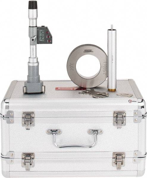 SPI - 2-1/2" to 3", IP65, Carbide Face Chrome Plated Finish, Electronic Inside Micrometer - 0.00005" Resolution, 0.0002" Accuracy, 114" Gage Depth - All Tool & Supply