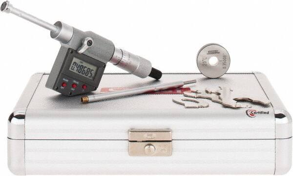 SPI - 0.35" to 0.425", IP65, Carbide Face Chrome Plated Finish, Electronic Inside Micrometer - 0.00005" Resolution, 0.00016" Accuracy, 53.5" Gage Depth - All Tool & Supply