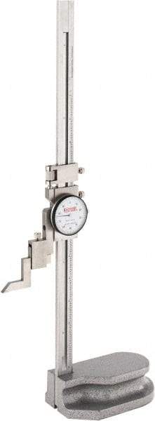 SPI - 12" Stainless Steel Dial Height Gage - 0.001" Graduation, Accurate to 0.0015", Dial Display - All Tool & Supply