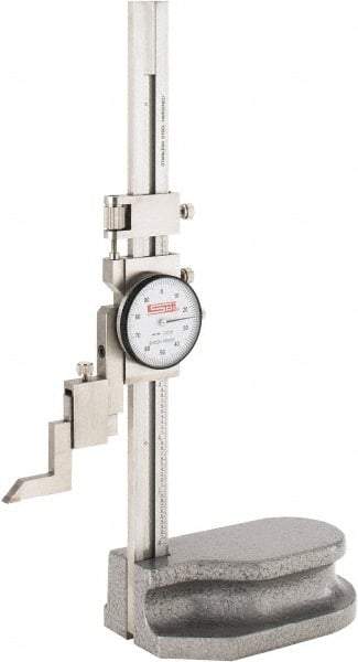 SPI - 6" Stainless Steel Dial Height Gage - 0.001" Graduation, Accurate to 0.001", Dial Display - All Tool & Supply