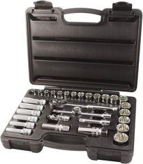 Paramount - 31 Piece 3/8" Drive Chrome Finish Socket Set - 12 Points, 6mm to 24mm Range, Metric Measurement Standard - All Tool & Supply