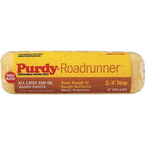 Purdy - 3/4" Nap, 9" Wide Paint Roller Cover - Semi-Smooth to Extra-Rough Texture, 50/50 Polyester & Wool Blend - All Tool & Supply