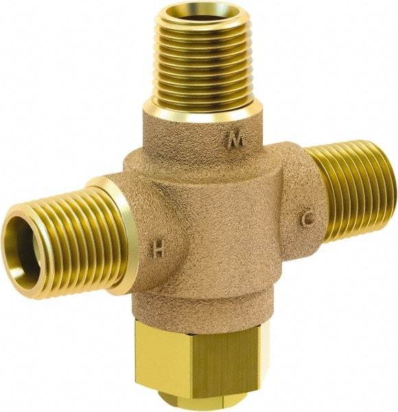 Acorn Engineering - 1/2" Pipe, 125 Max psi, Lead Free Brass Water Mixing Valve & Unit - 4.5 GPM at 45 psi Flow Rate, NPT End Connections - All Tool & Supply