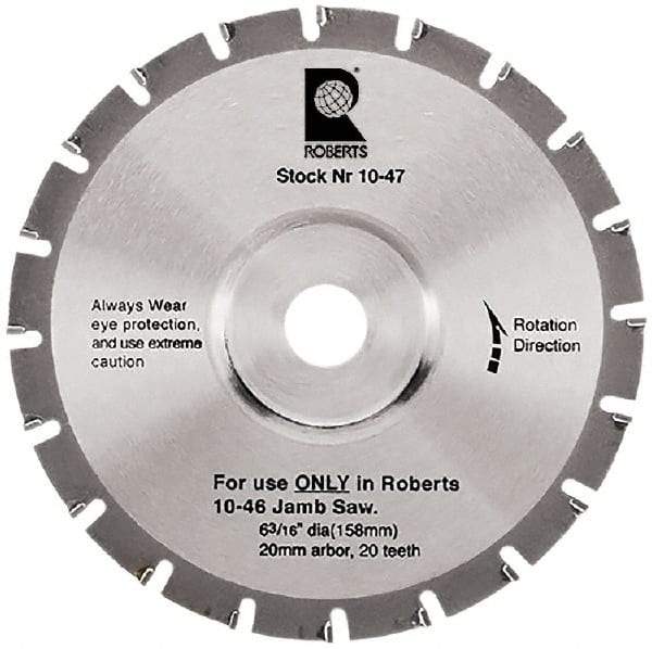 QEP - 6-3/16" Diam, 20mm Arbor Hole Diam, 20 Tooth Wet & Dry Cut Saw Blade - Tungsten Carbide-Tipped, Crosscut Action, Standard Round Arbor - All Tool & Supply