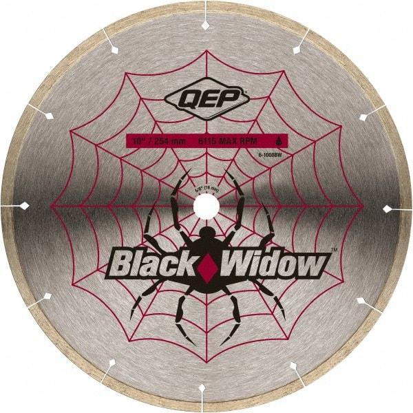 QEP - 10" Diam, 5/8" Arbor Hole Diam, Wet & Dry Cut Saw Blade - Diamond-Tipped, Smooth Action, Standard Round Arbor - All Tool & Supply