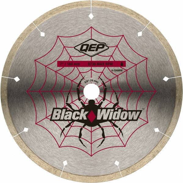 QEP - 7" Diam, 5/8" Arbor Hole Diam, Wet & Dry Cut Saw Blade - Diamond-Tipped, Smooth Action, Standard Round Arbor - All Tool & Supply