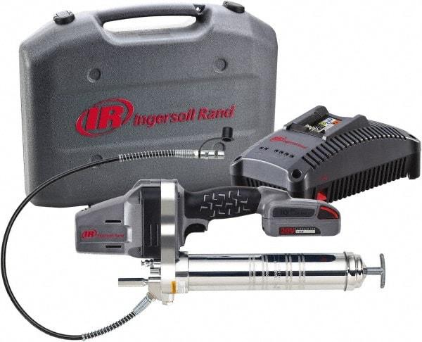 Ingersoll-Rand - 6,250 Max psi, Flexible Battery-Operated Grease Gun - 14 oz (Cartridge) Capacity, Includes Battery & Battery Charger - All Tool & Supply