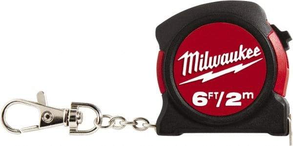 Milwaukee Tool - 6' x 1/2" Tape Measure - 1/16" & 1mm Graduation, Red/Black Case - All Tool & Supply