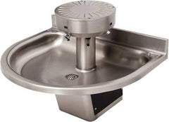 Acorn Engineering - Semi-Circular, Infrared Sensor, Wall Outlet Drain, 38" Diam, 3 Person Capacity, Stainless Steel, Wash Fountain - 0.5 GPM - All Tool & Supply