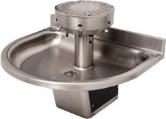 Acorn Engineering - Semi-Circular, Infrared Sensor, Wall Outlet Drain, 38" Diam, 4 Person Capacity, Stainless Steel, Wash Fountain - 0.5 GPM - All Tool & Supply