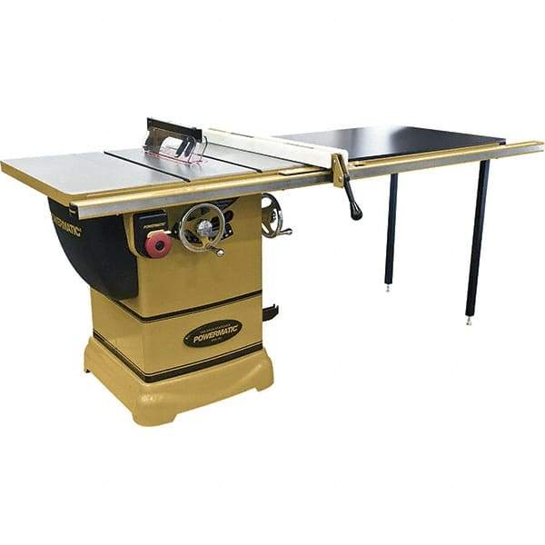 Jet - 10" Blade Diam, 5/8" Arbor Diam, 1 Phase Table Saw - 115/230 Volt, 3-1/8" Cutting Depth - All Tool & Supply