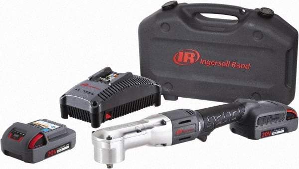 Ingersoll-Rand - 3/8" Drive 20 Volt Angled Cordless Impact Wrench & Ratchet - 1,900 RPM, 3,000 BPM, 180 Ft/Lb Torque, 2 Lithium-Ion Batteries Included - All Tool & Supply