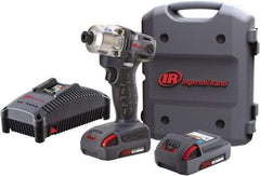 Ingersoll-Rand - 1/4" Drive 20 Volt Pistol Grip Cordless Impact Wrench & Ratchet - 1,900 RPM, 2,800 BPM, 160 Ft/Lb Torque, 2 Lithium-Ion Batteries Included - All Tool & Supply