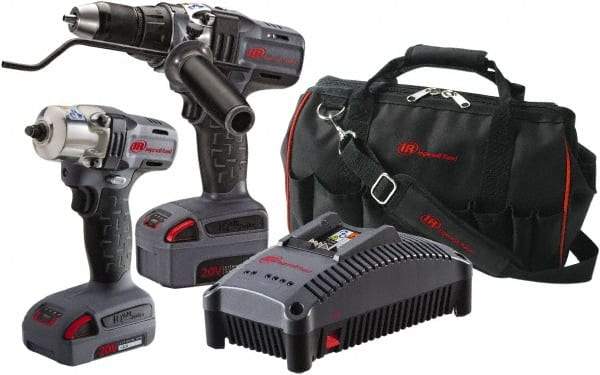 Ingersoll-Rand - 20 Volt Cordless Tool Combination Kit - Includes 1/2" Impact Wrench & 1/2" Drill/Driver, Lithium-Ion Battery Included - All Tool & Supply