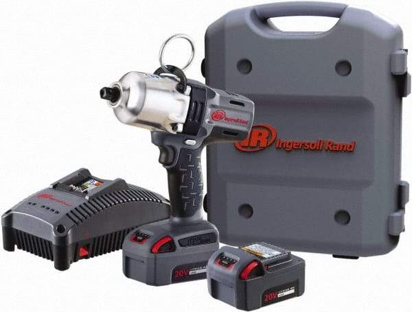 Ingersoll-Rand - 1/2" Drive 20 Volt Pistol Grip Cordless Impact Wrench & Ratchet - 1,900 RPM, 2,300 BPM, 780 Ft/Lb Torque, 2 Lithium-Ion Batteries Included - All Tool & Supply