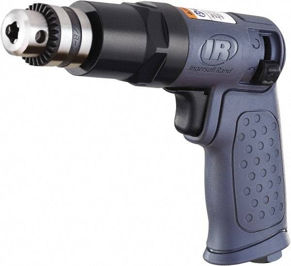 Ingersoll-Rand - 1/4" Reversible Keyed Chuck - Pistol Grip Handle, 1,875 RPM, 16.2 CFM, 0.25 hp, 90 psi - All Tool & Supply