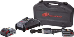 Ingersoll-Rand - 1/2" Drive 20 Volt Angled Cordless Impact Wrench & Ratchet - 225 RPM, 54 Ft/Lb Torque, 2 Lithium-Ion Batteries Included - All Tool & Supply