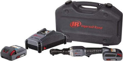 Ingersoll-Rand - 3/8" Drive 20 Volt Angled Cordless Impact Wrench & Ratchet - 225 RPM, 54 Ft/Lb Torque, 2 Lithium-Ion Batteries Included - All Tool & Supply