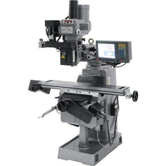 Jet - 9" Table Width x 49" Table Length, Variable Speed Pulley Control, 3 Phase Knee Milling Machine - R8 Spindle Taper, 2 hp - All Tool & Supply