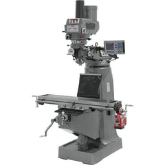 Jet - 9" Table Width x 49" Table Length, Variable Speed Pulley Control, 3 Phase Knee Milling Machine - R8 Spindle Taper, 3 hp - All Tool & Supply